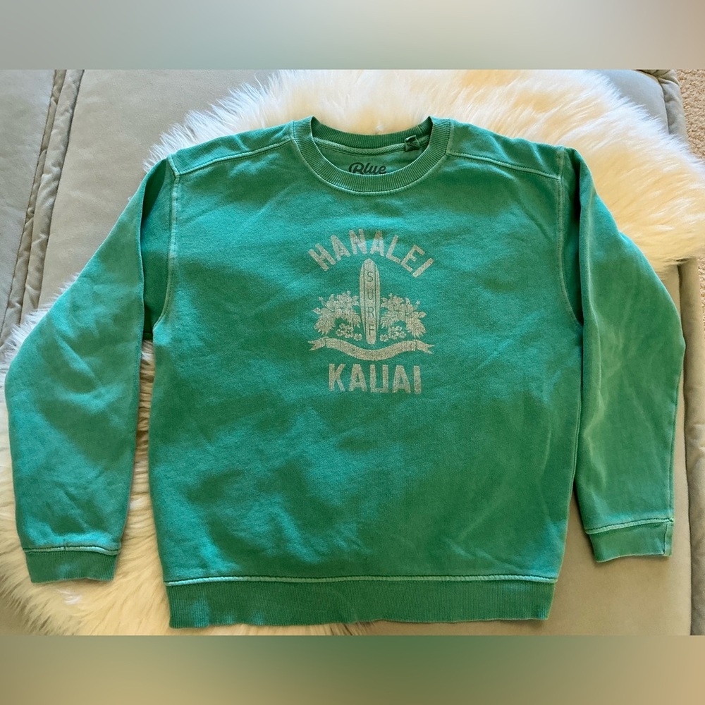 Hanalei Kauai Blue 84 junior crewneck sweatshirt Size M
